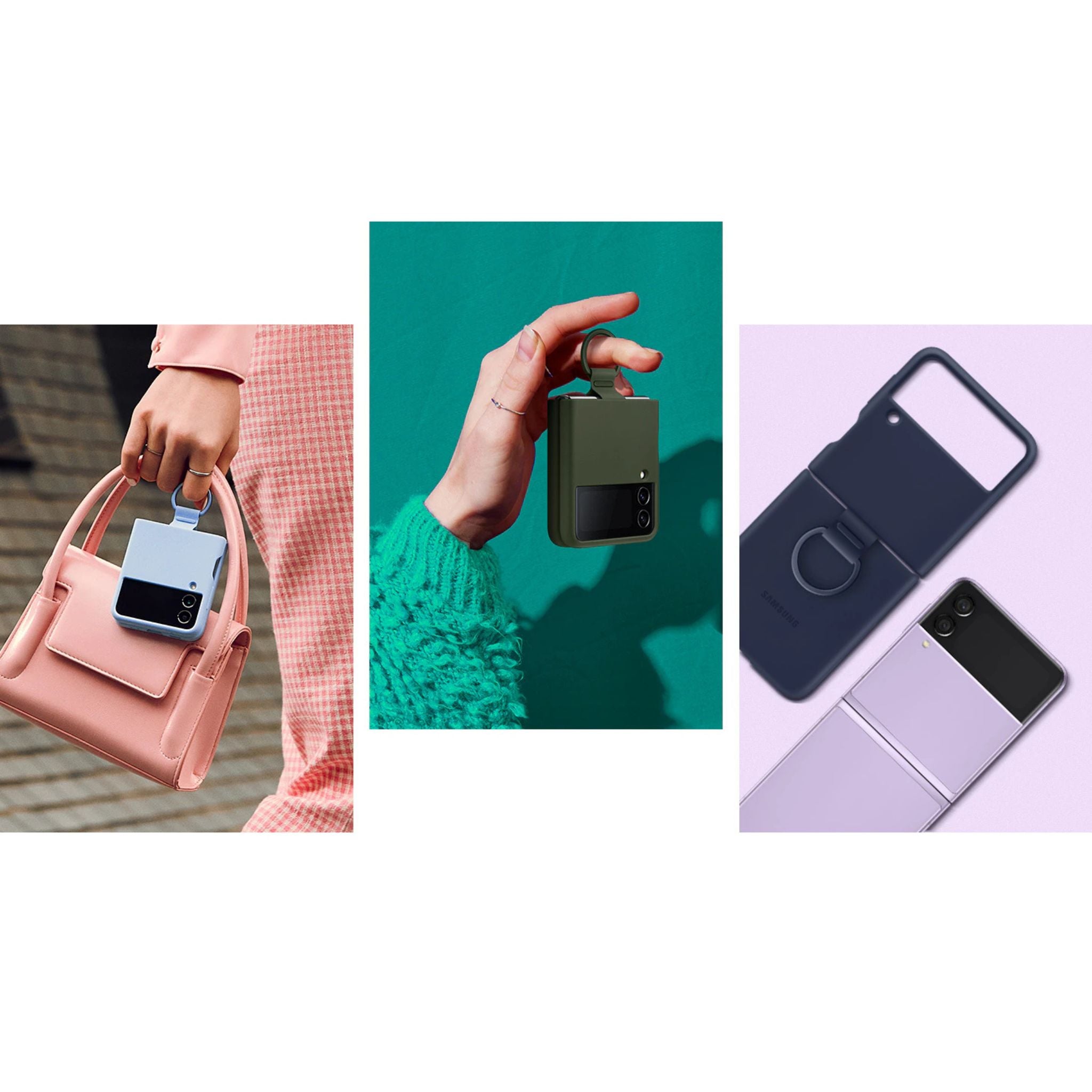 Samsung Galaxy Z Flip4 Silicone Cover With Ring- Navy Blue