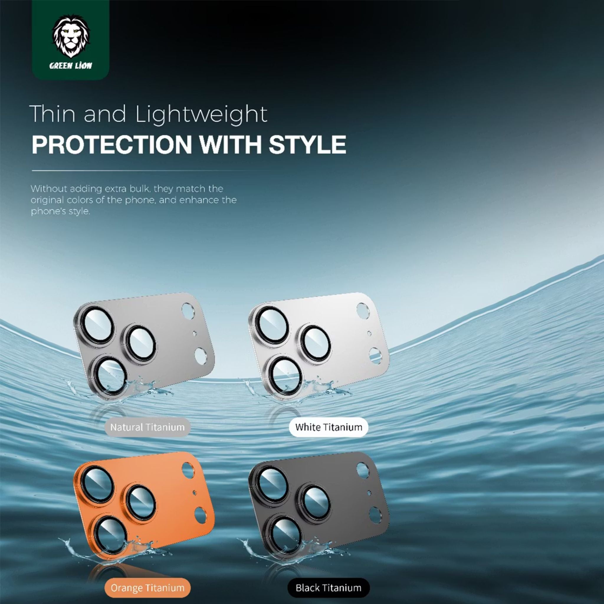 Green Lion Camera Lens Pro for iPhone 17 Pro, HD Clarity, Anti-Scratch, Anti-Fingerprint, Nano Absorption, Aluminum Lenses, Innovative Design, Easy Installation - Silver Titanium