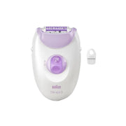 Braun Silk-épil 3 SE 3-000 Epilator, Removes Even Short Hairs From The Root, 20 MicroGrip Tweezers, Non-Stop Corded Epilator, Smart Light, Hair Removal Device - White/Purple