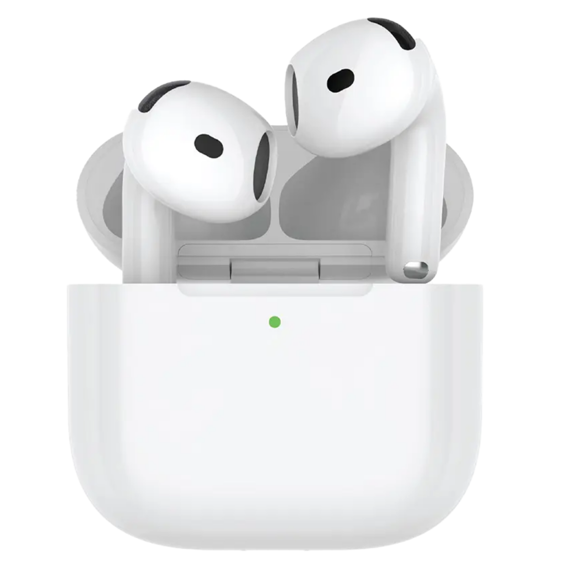 A pair of white Porodo Blue Earbuds 4 with ENC in a charging case.