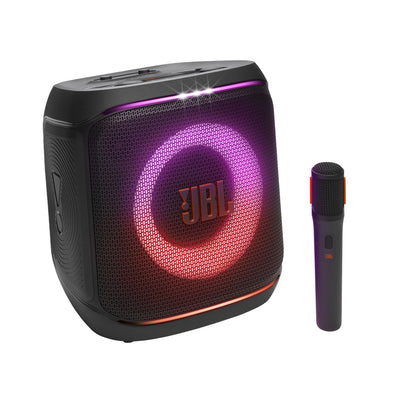 JBL PartyBox Encore 2 Portable Bluetooth Speaker 100W Sound AI Boost 15H Battery Wireless Mic Dynamic Lights Auracast, Karaoke & Guitar Input IPX4 Splashproof -Black