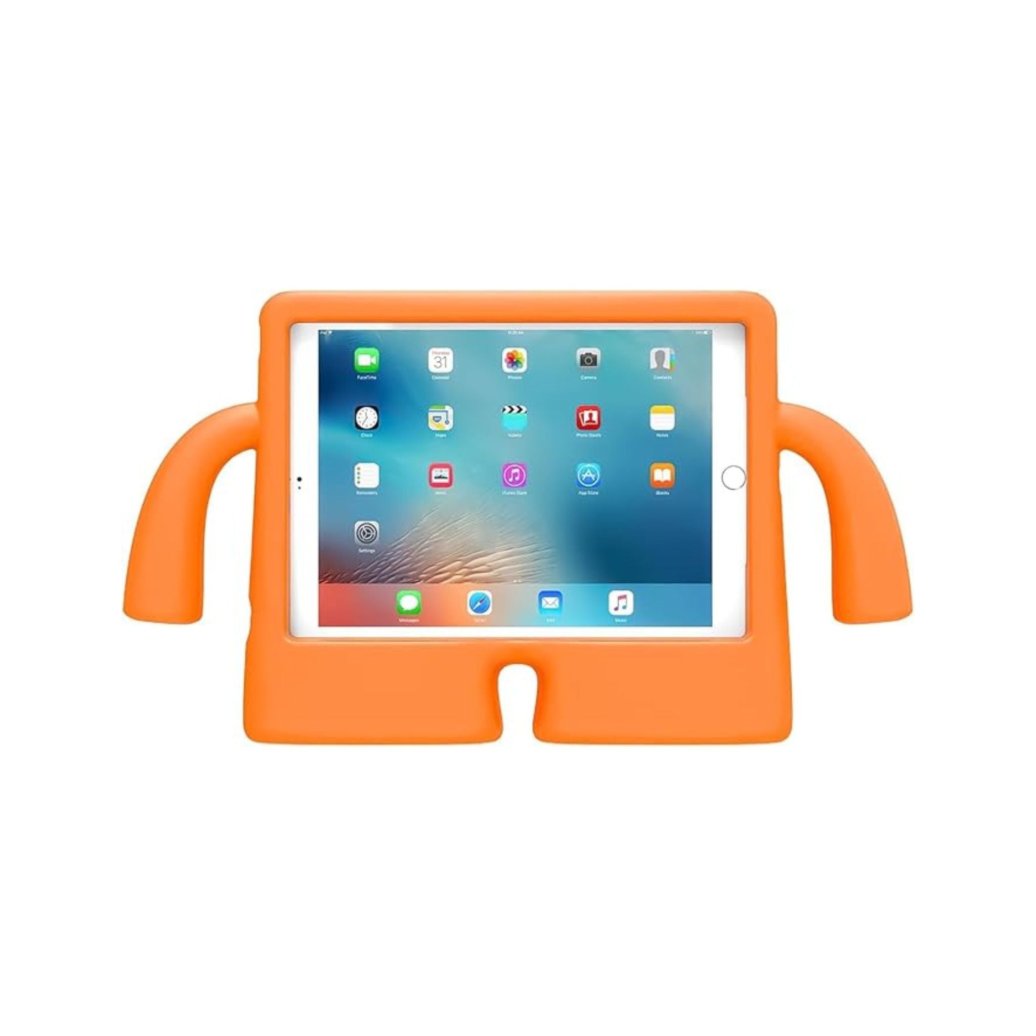 Kids Case Compatible with iPad 6th/5th Generation (9.7 Inch, 2018/2017 Model), iPad Air 2 & 1, iPad Pro 9.7 Inch 2016 Case, Rugged Shockproof Case for Boys Girls- Orange
