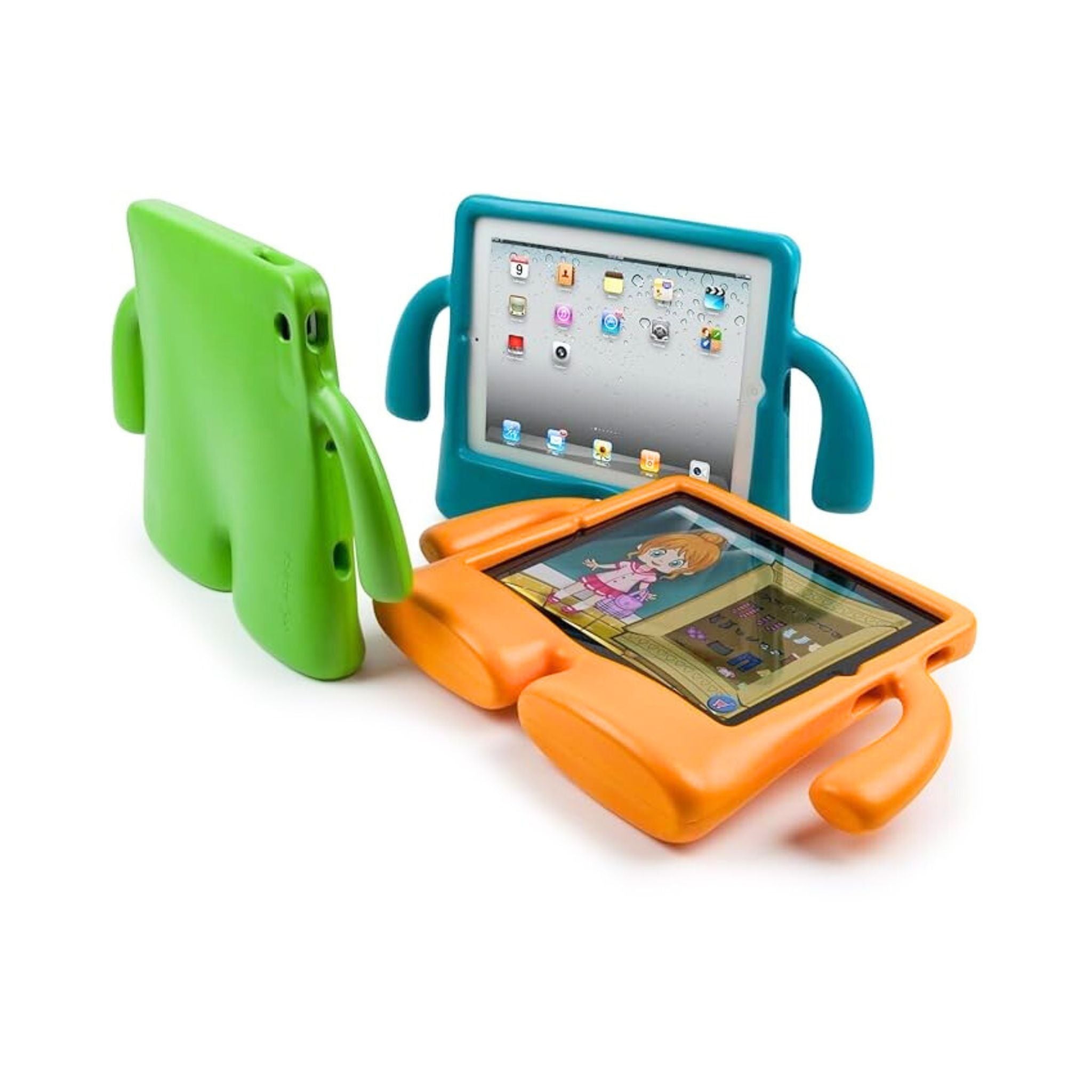 Kids Case Compatible with iPad 6th/5th Generation (9.7 Inch, 2018/2017 Model), iPad Air 2 & 1, iPad Pro 9.7 Inch 2016 Case, Rugged Shockproof Case for Boys Girls- Orange