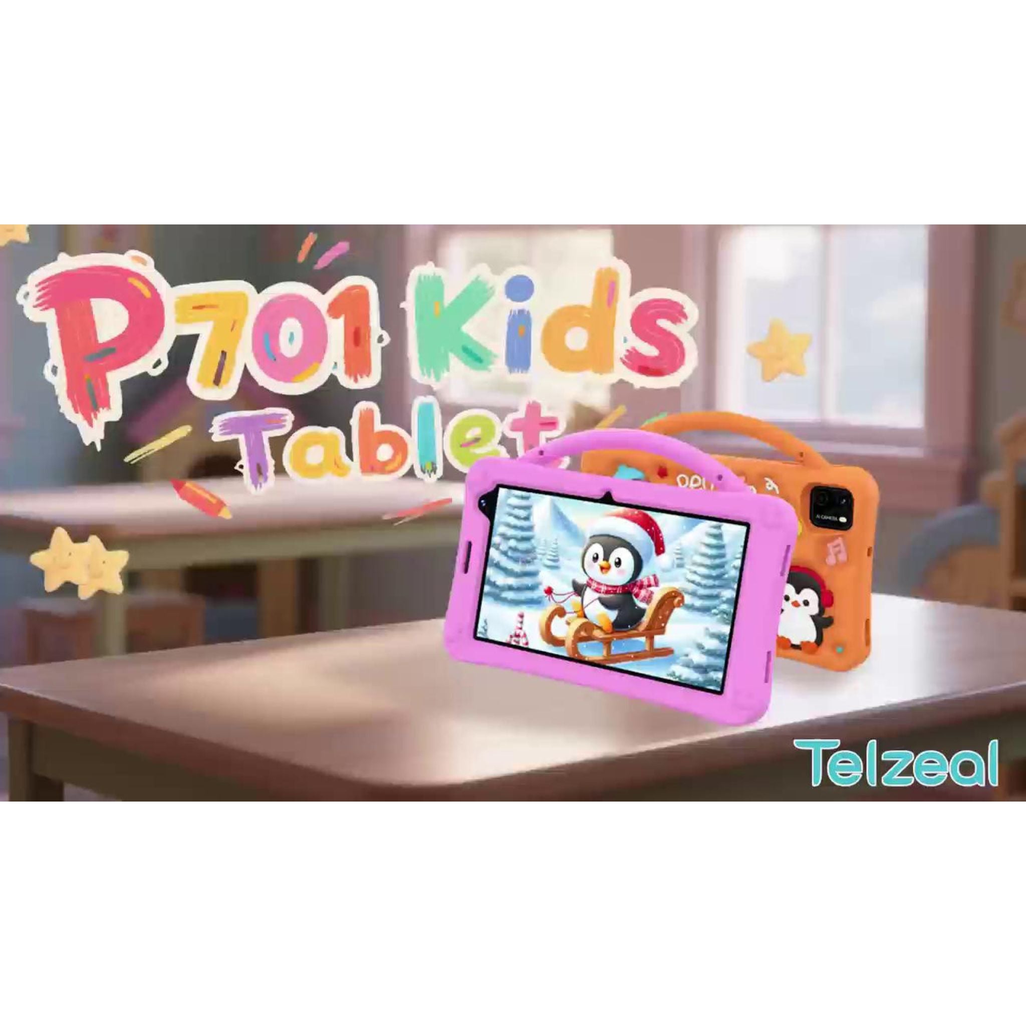 Telzeal P701, 7 Inch (1024*600) Android Tablet with Single SIM 6GB RAM 256GB ROM and 3000 mAh Battery + Free Gifts- Orange