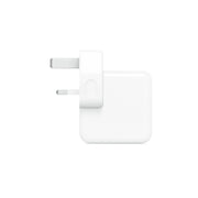 An Apple USB-C 30W Power Adapter in white color with a UK power plug.