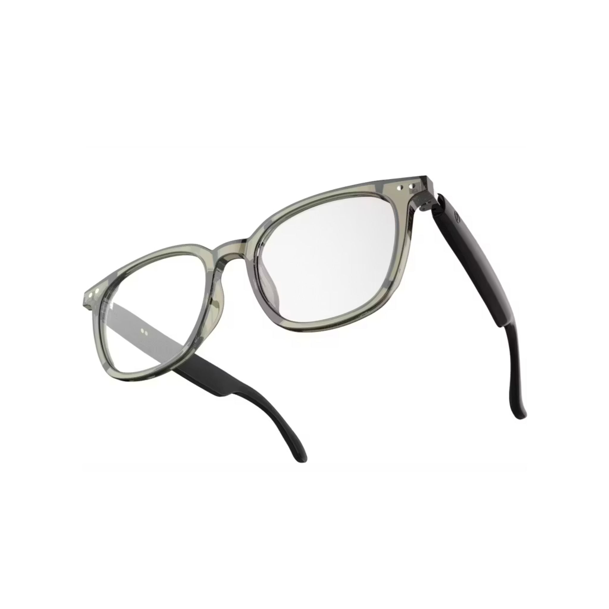 Green Lion Stockholm Smart Glasses – Touch Control, UV400, Mic, Remote Camera, Voice Assistant, Photochromic Polarized Lenses, Anti-Blue Light, 5H Playtime, 1.5H Magnetic Charge, 10m Range – Black