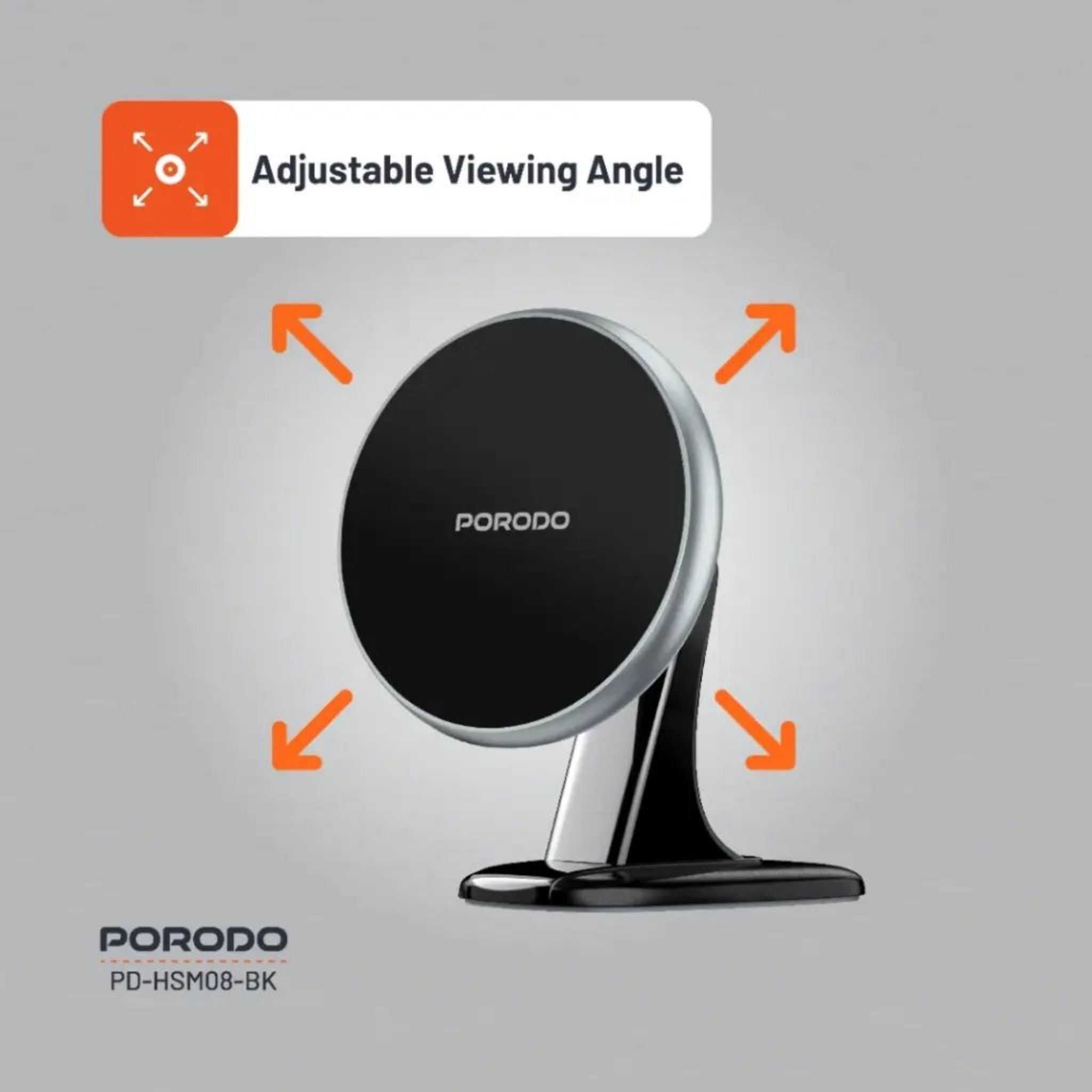 Porodo MagSafe Magnetic Aluminum Mount - Black
