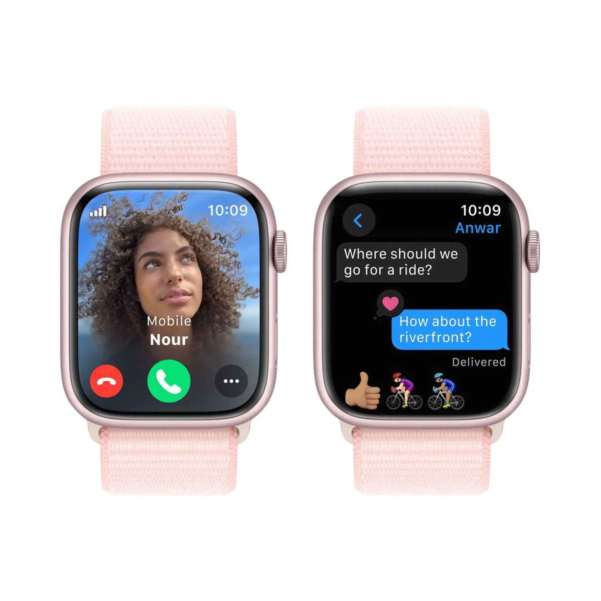 Apple Watch Series 9 GPS 45mm Pink Aluminum Case with Light Pink Sport Loop