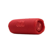 Red JBL speaker on a white background