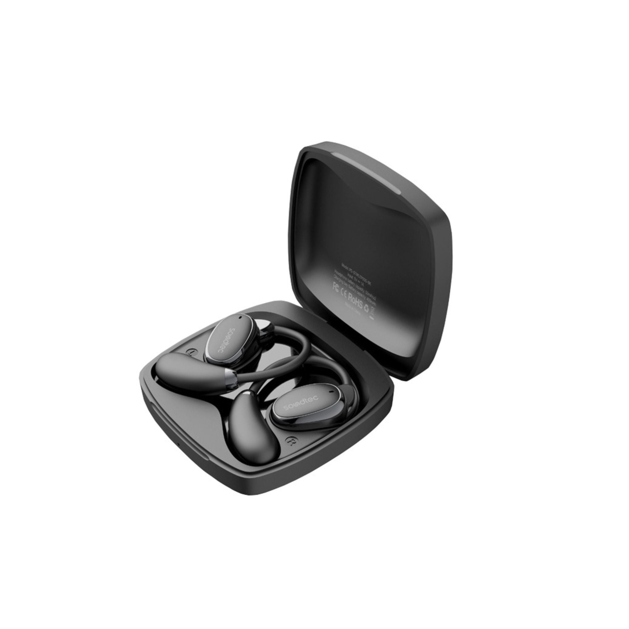 Porodo Soundtec Aero Tune Earbuds with Touch Controls, HiFi Stereo, Crisp Microphone, Rich Bass, Up to 10m Transmission Range, Compact and Lightweight Design - Black