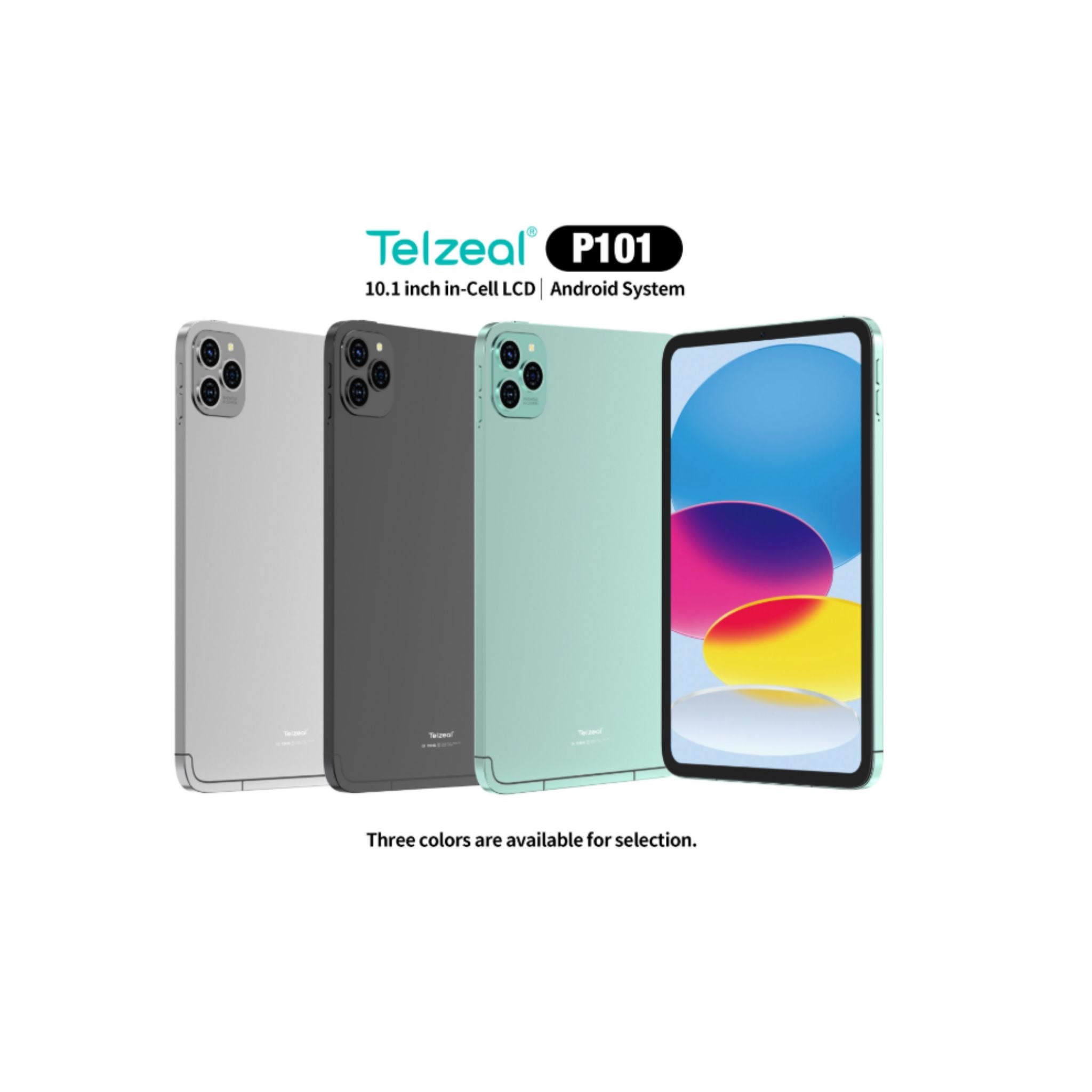 Telzeal P101 ,10.1 Inch Android 13 Tablet with 5G WiFi and Dual SIM 8GB RAM 512GB ROM 8000 mAh High Capacity Battery Wireless Keyboard and Mouse-Silver