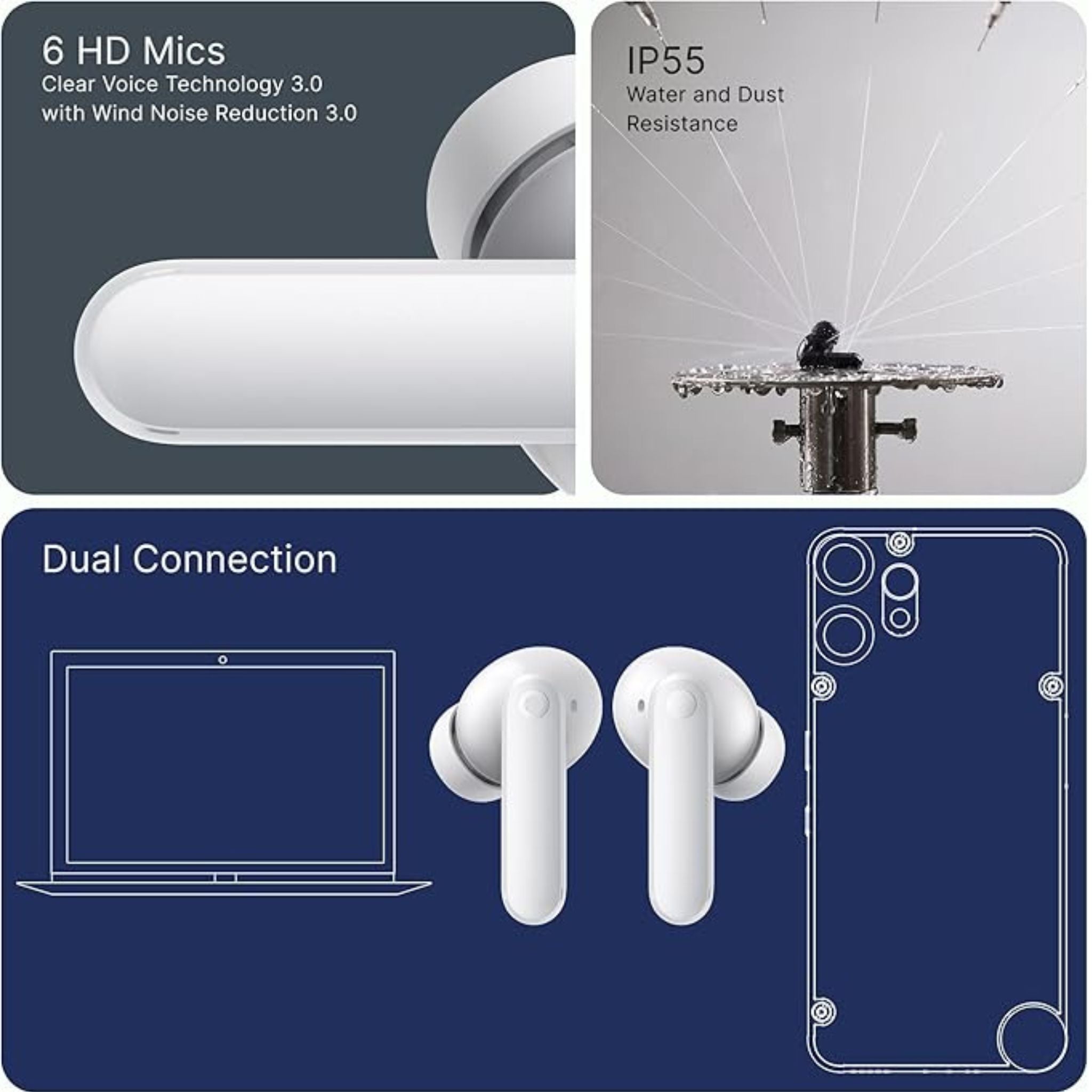 CMF Buds 2 Plus ,Wireless Earbuds Adaptive Noise Cancelling, Hi-Res Audio Bluetooth Headphones, 12mm Drivers for Deep Bass, 50dB ANC 61.5H Playtime, Sport Ear Buds with 6 Mics,Light Grey