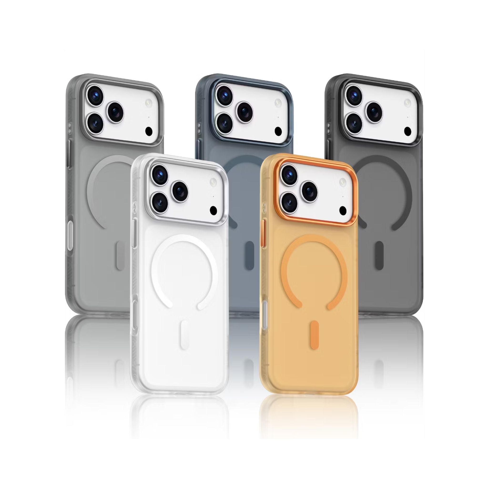 Green Lion Matte MagSafe X Case for iPhone 17 Pro, Comfortable Grip, Anti-Scratch, Metal Buttons, Anti-Fingerprint, Drop Protection, Camera Protection - Orange Titanium