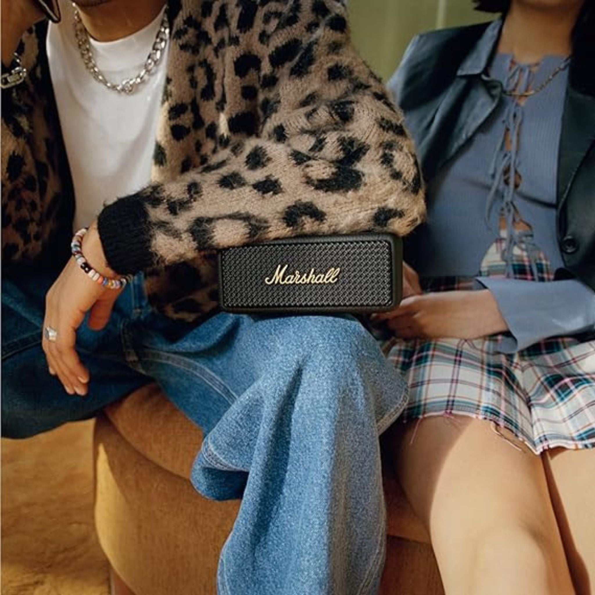 Marshall Emberton II Portable Bluetooth Speaker, Water Resistant Wireless Speaker Portable Speaker with 30+ Hours of Playtime - Black & Brass