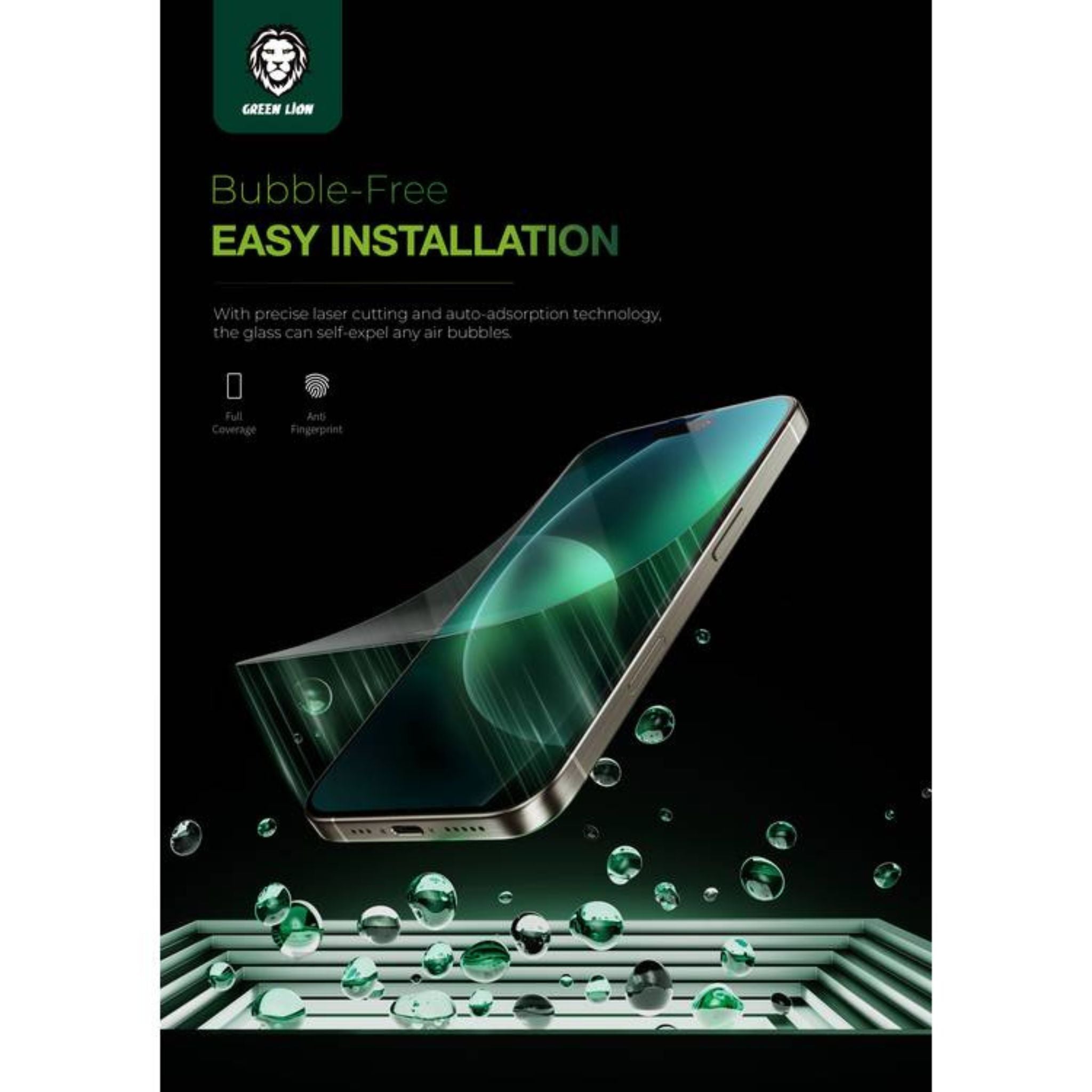 Green Lion 9H Steve HD Glass Protector for iPhone 16 Plus, Bubble Free, Highly Responsive, Anti Fingerprint, Anti Scratch - Clear