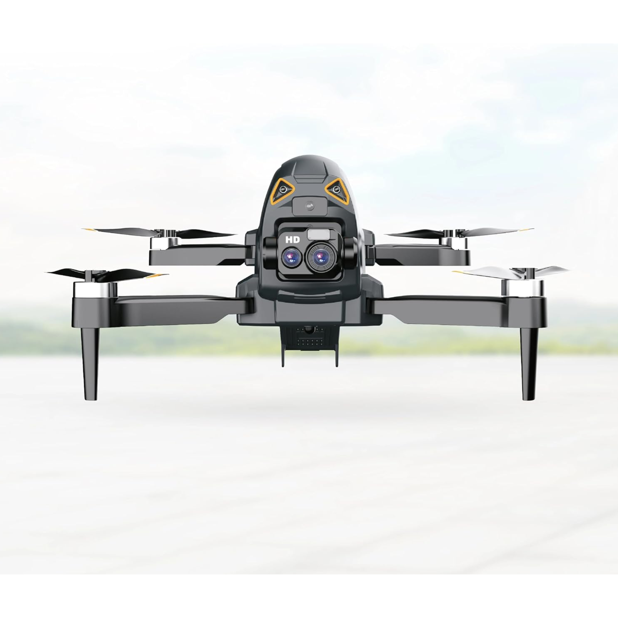 Porodo Aerovision FPV Drone, Lithium Battery, 100M Operational Distance, 360° Obstacle Avoidance, Optical Flow Positioning, 6 Axis Gyro Stabilizer, 15 Minutes Flying Time - Black