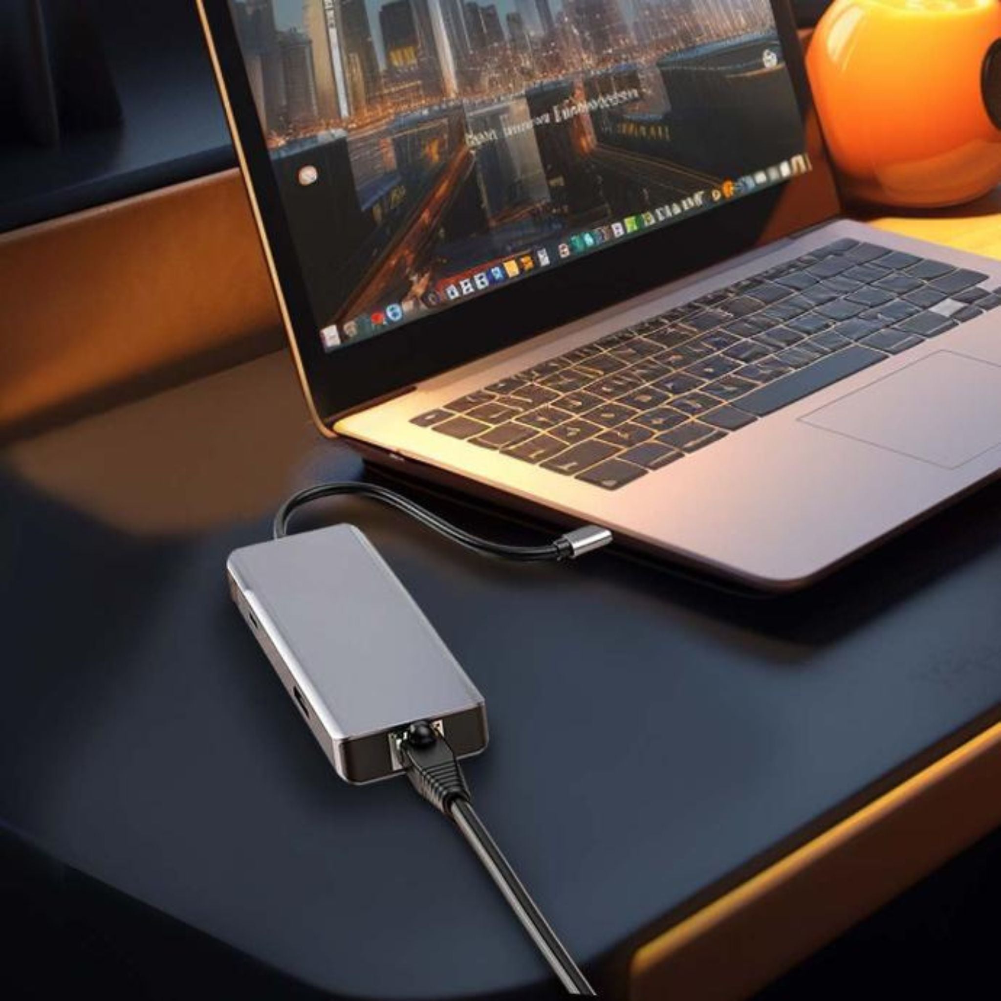 Porodo 9-in-1 USB-C Hub 4K HDMI Ethernet with 100W Power Delivery, 3.5mm Aux, USB-C Version 3.2, 10Gbps Data Transfer Speed, SD & Micro SD Memory Slot - Gray