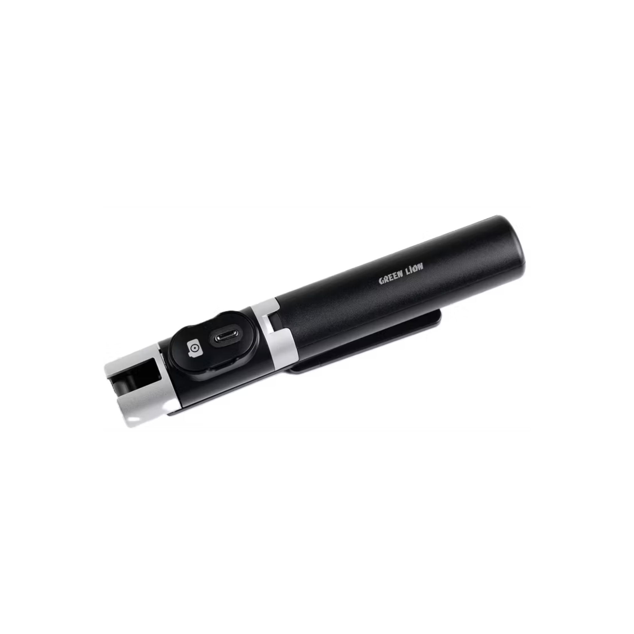 Green Lion Click 2 Selfie Stick with Up to 110cm Adjustable Length, 4.7"-7" Mobile Compatibility, Quadruped Support, Diversified Bracket, 65-90mm Holding Width - Black