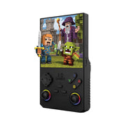 Porodo Gaming 4" Square Display Retro Handheld Game Console, 4000mAh Lithium Polymer Battery, 10 Hours Battery Life, 1GB RAM, Quad-Core Performance, Multi-System Support - Black