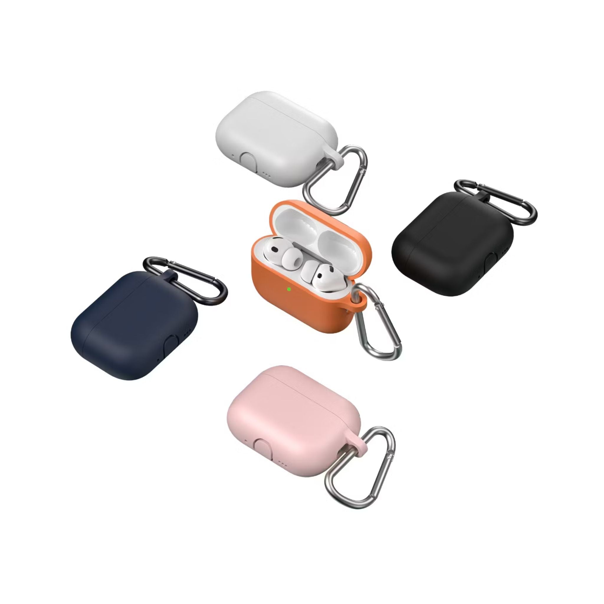 Green Lion Berlin Series Silicone Case for AirPods Pro 3 with Portable Metal Carabiner, 360° Full Protection, Seamless Fit, Skin-Friendly Touch, One-Piece Design, Anti-Scratch, Shockproof - Pink
