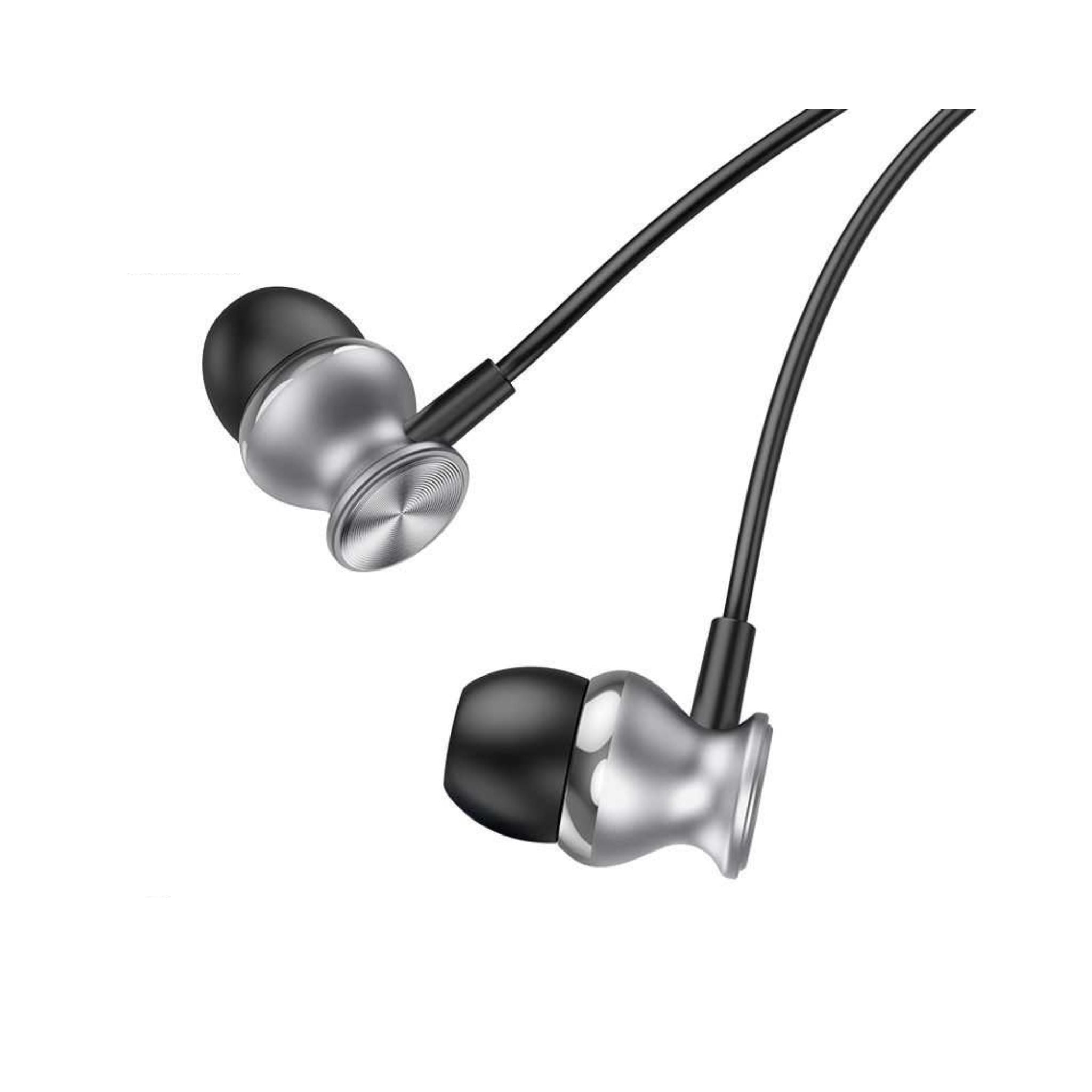 Green Lion Metal Wired Earphones with Crystal Clear Sound, Hi-Fi Audio, Chic Design, Premium Quality, 3.5mm Audio Jack, 10mm Speaker Size, High Elastic TPE Cable Material - Black