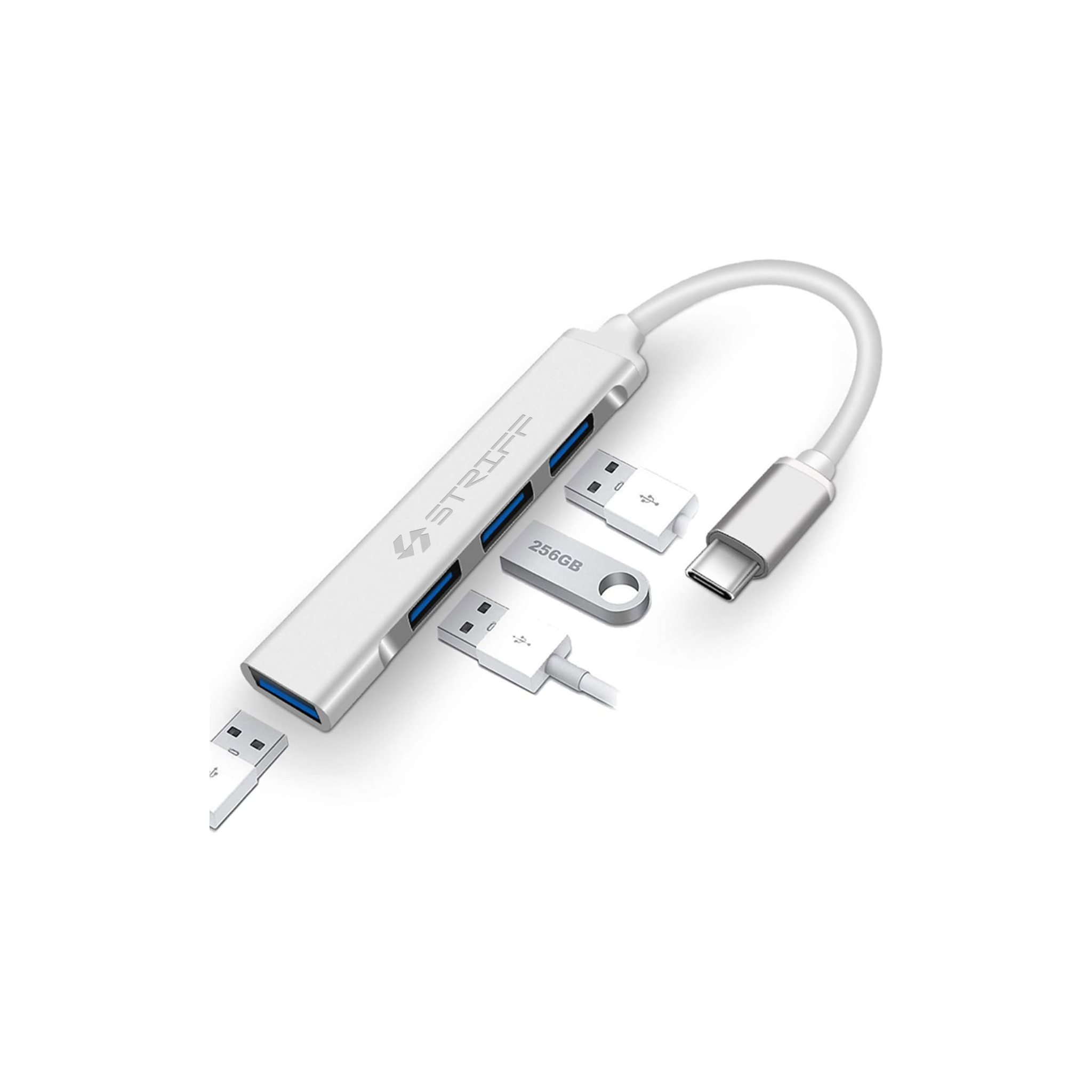 Tingz Type-C Smart Hub (4-in-1) is a USB-C to USB-A Adapter - Silver