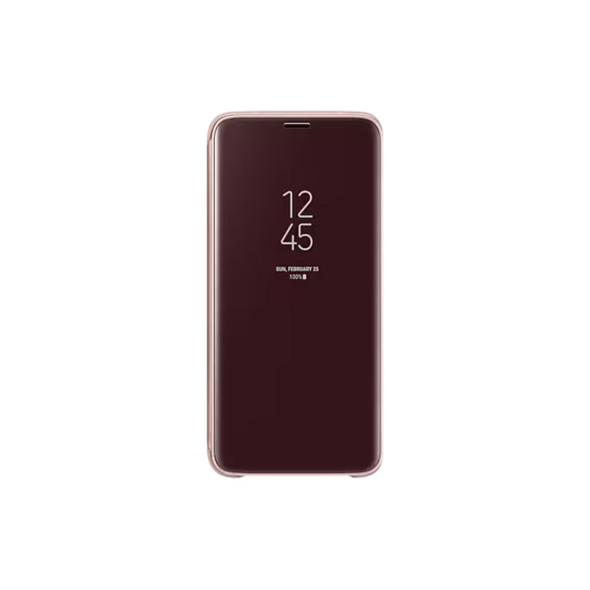 Smartphone with a reflective cover on a white background
