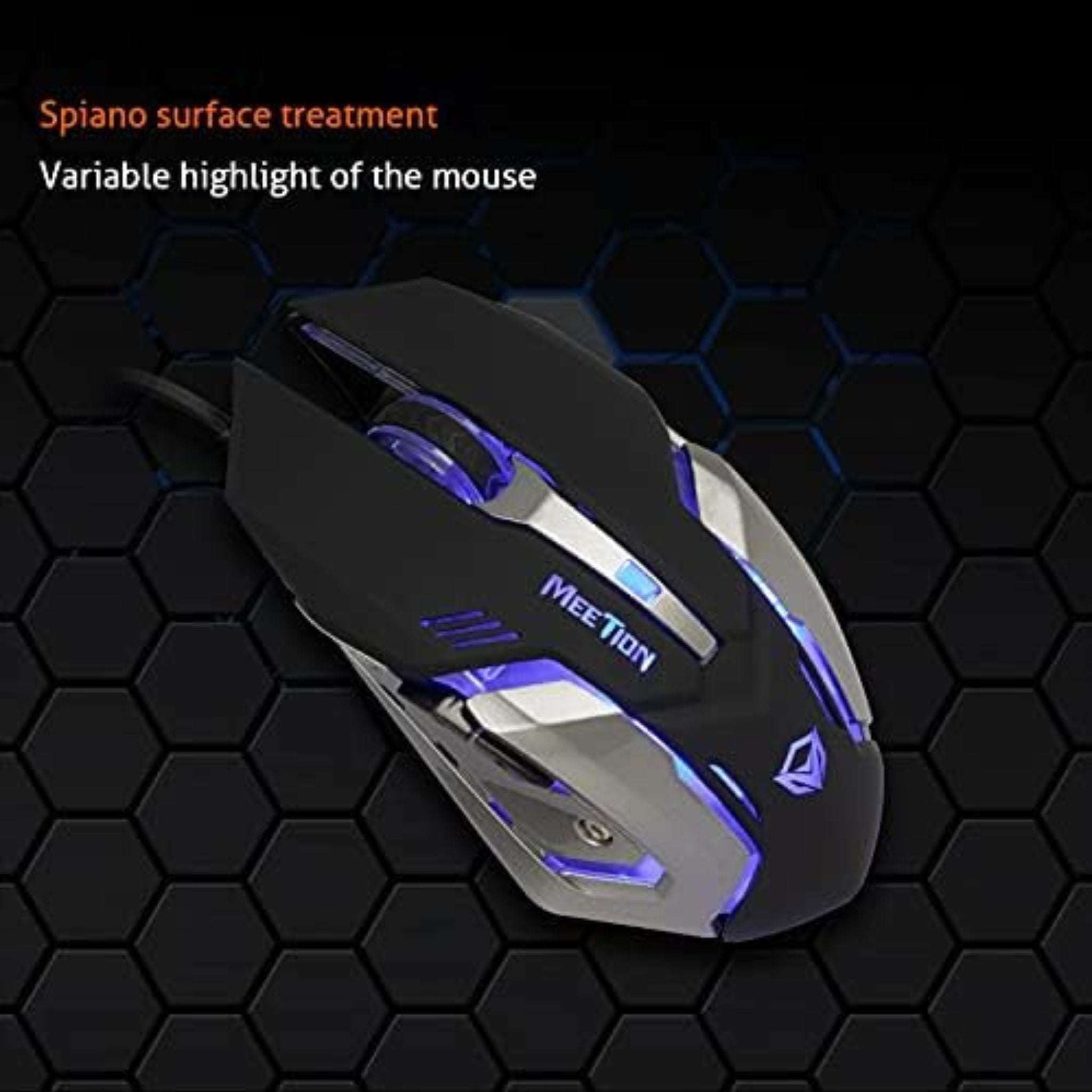 Meetion Breathing LED Backlit Gaming Mouse Black