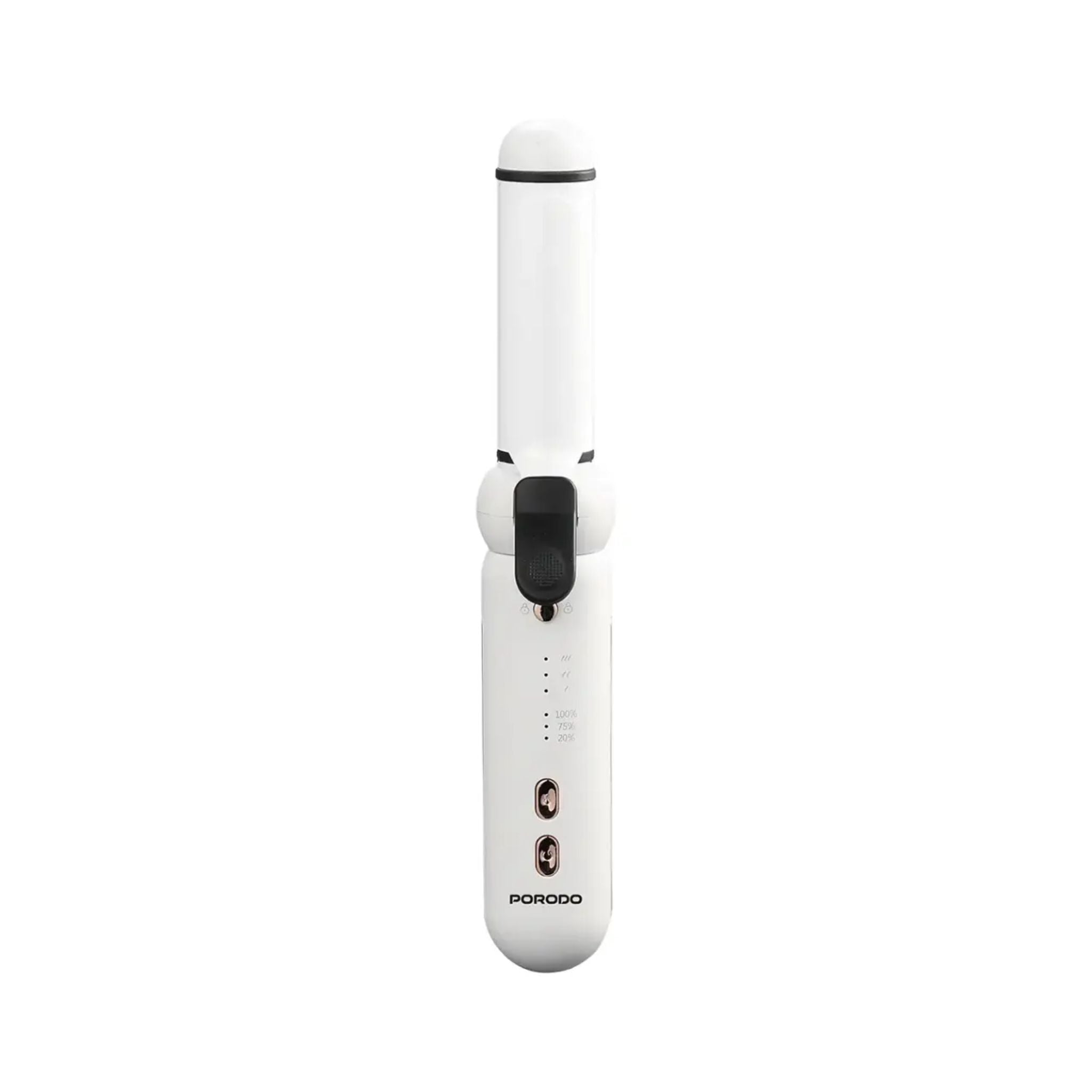 Porodo 3-in-1 Cordless Hair Styling Tool, Hair Straightener & Curling Iron with 3 Interchangeable Heads, USB-C Rechargeable, Adjustable Heat Settings, Quick Heat-Up, Travel-Friendly Hair Styler- White