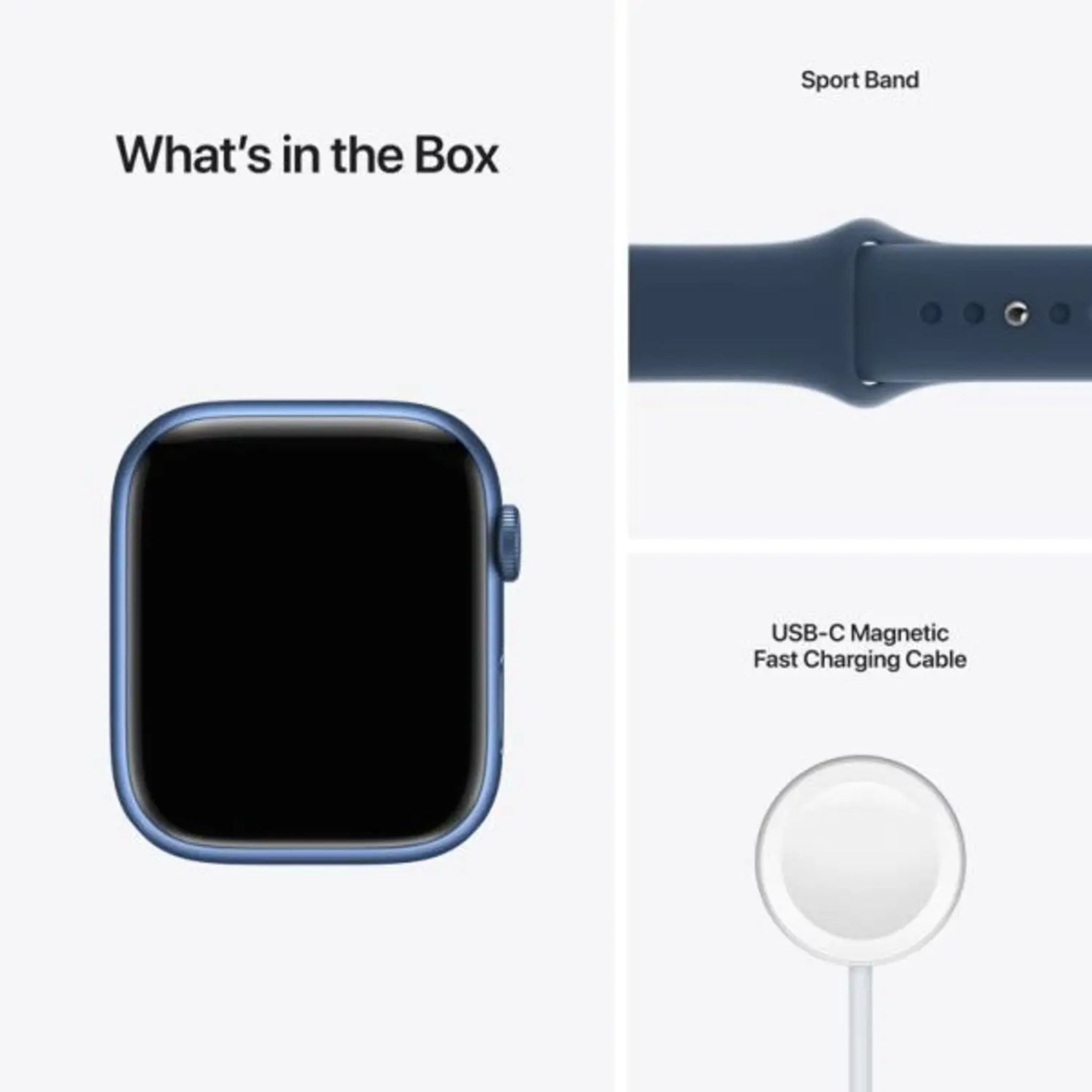 Apple Watch Series 7 (GPS, 41mm) Smart watch - Blue Aluminium Case with Abyss Blue Sport Band