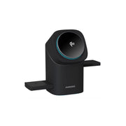 Black wireless charging stand with 'Porodo' branding on a white background