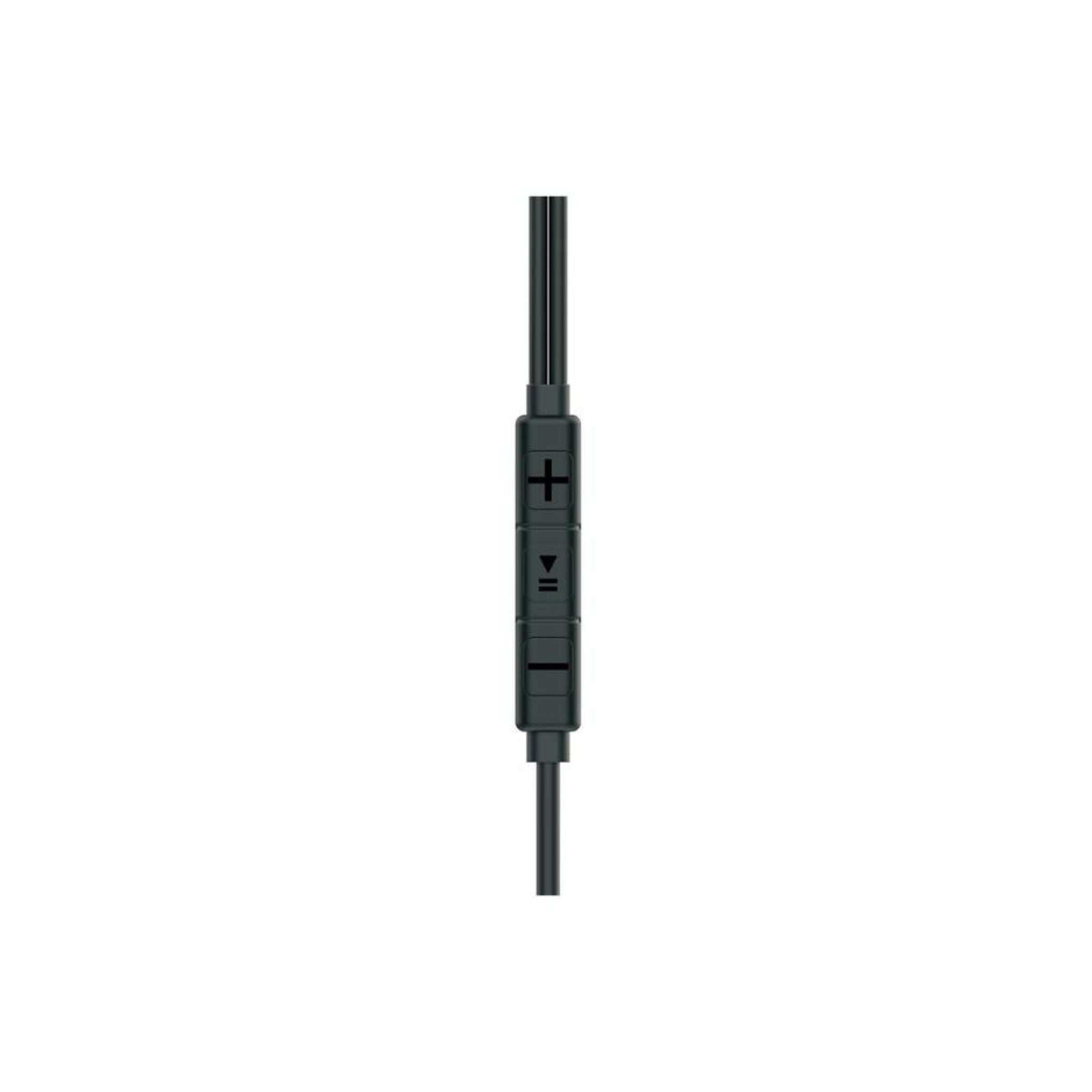 Porodo Soundtec Stereo Earphones, TPE + Metal + ABS Material, Type-C Connection, 1.2m Cable Length, High-Clarity Mic, Crisp Audio - Black