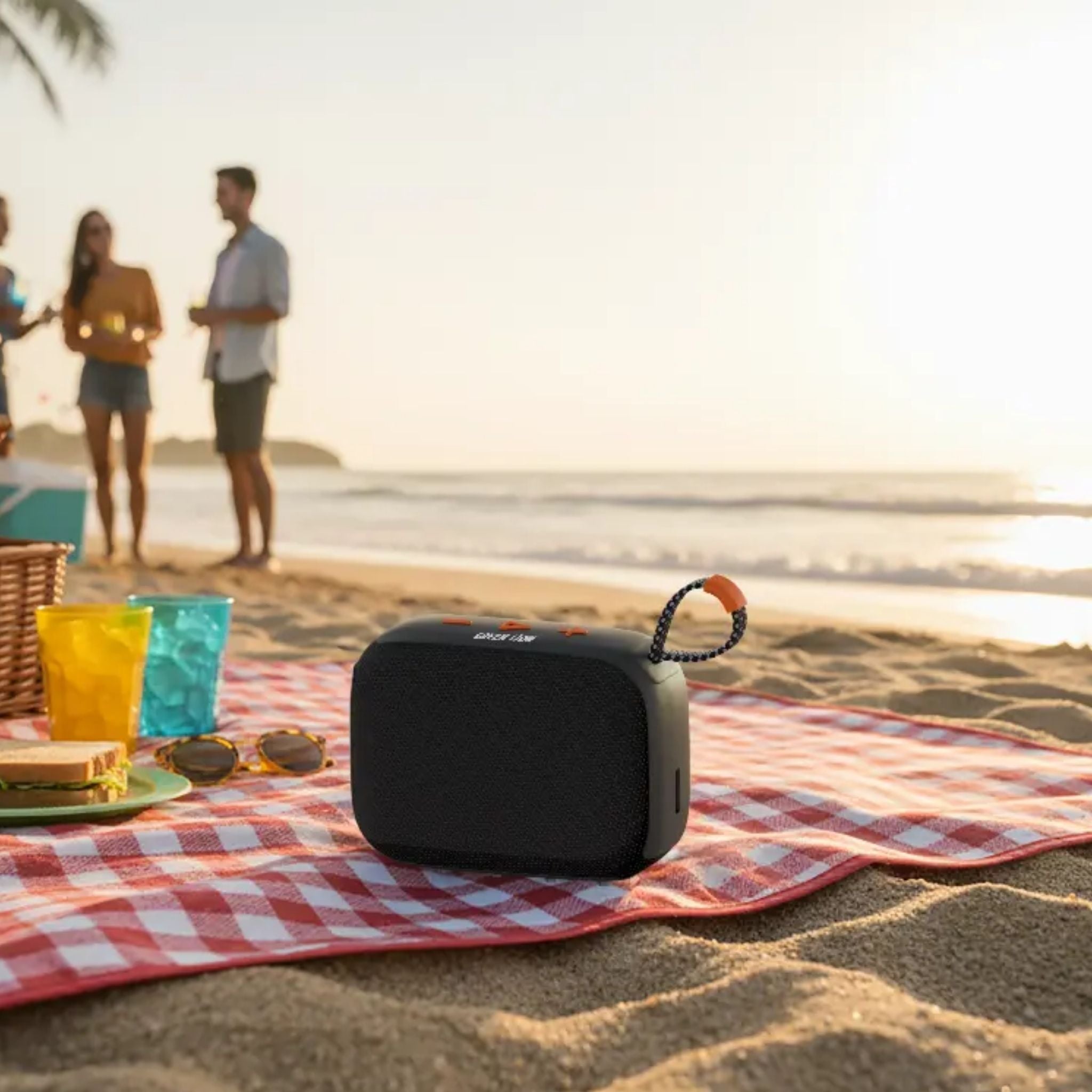 Green Lion BeatBox Portable Bluetooth Speaker 5W with Bluetooth 5.1, USB/TF Card Playback, USB-C Charging, Braided Carry Strap & Up to 3.5 Hours Playtime – Compact Travel Speaker - Black
