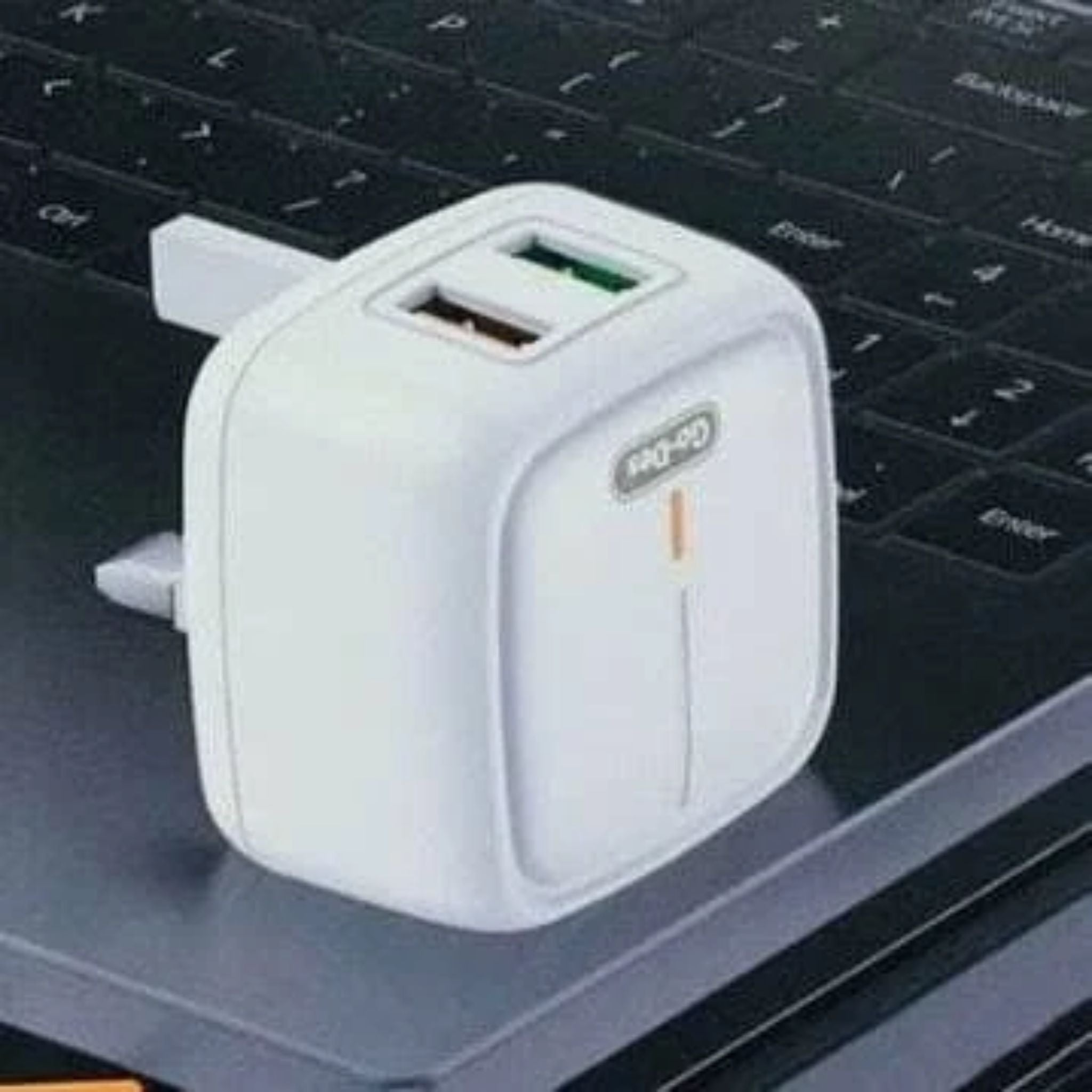 Go-Des 2-in-1 Rapid Charger & Cable Adapter Set – White