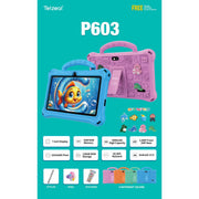 Telzeal P603 Kids Tablet – 7 Inch Display (6+128GB) 1024x600 HD Display, Wi-Fi, 3000mAh Battery, 2MP Front & Rear Cameras, Tempered Glass & Touch Panel + Free Gifts-Orange