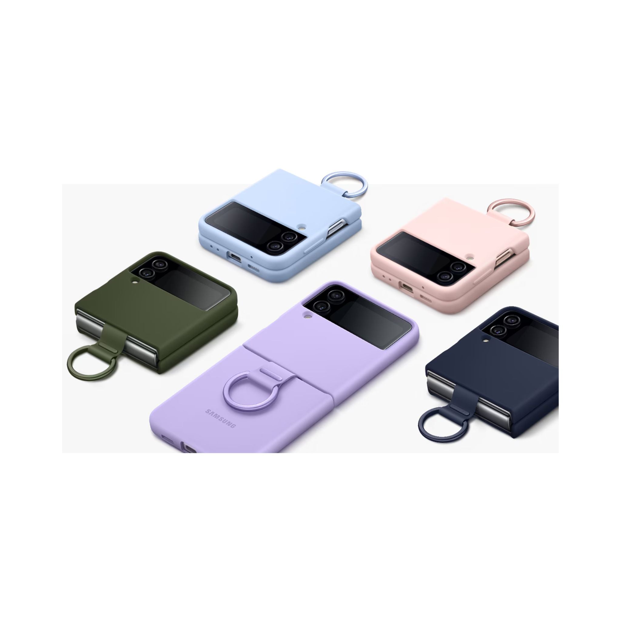 Samsung Galaxy Z Flip4 Silicone Cover With Ring- Navy Blue